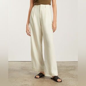 Everlane 💯 Linen Way-High Drape Pants, Sz 6